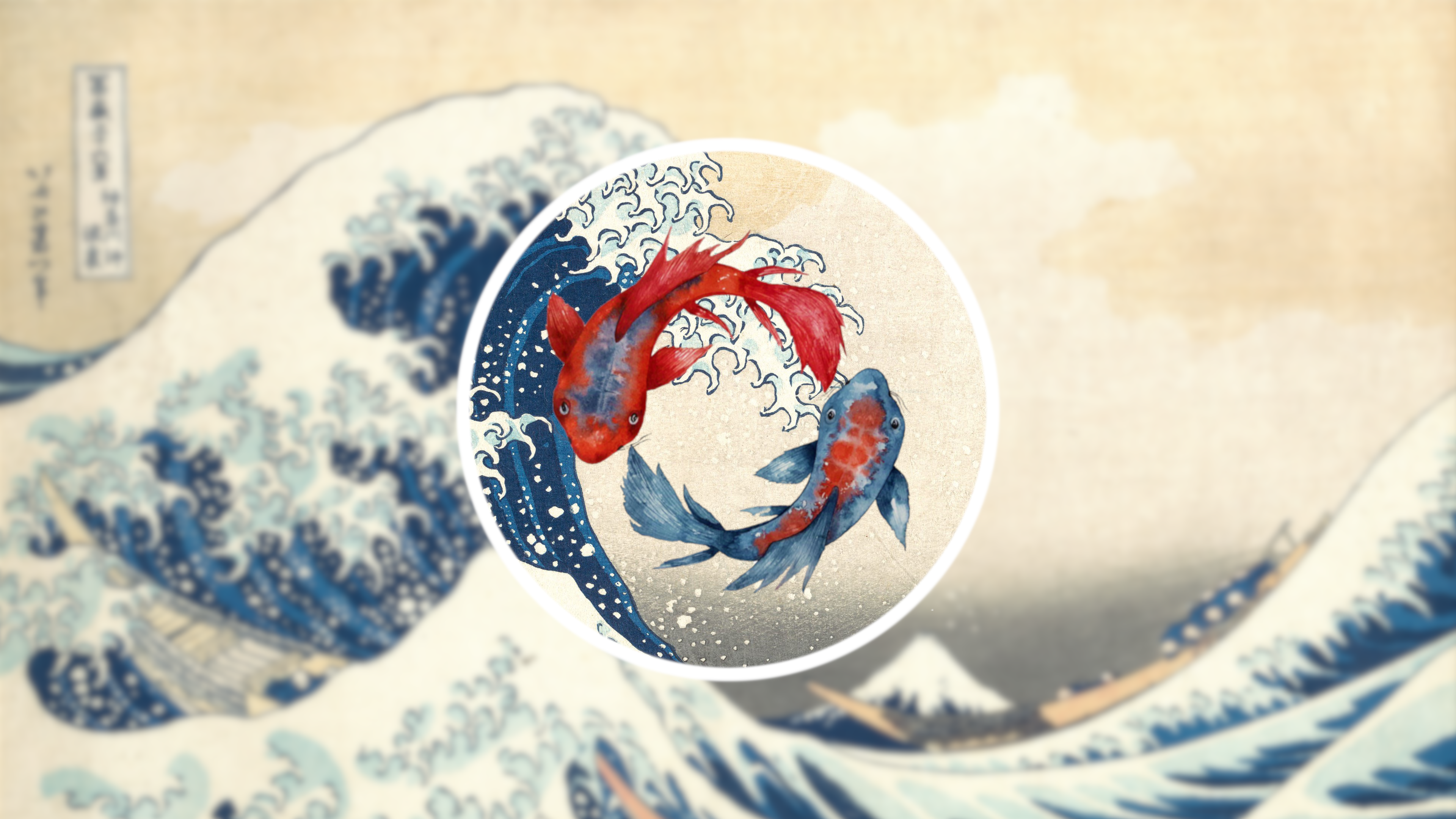 Free download Huge waves Koi AI art 4K wallpaper, Wallpaper(s) website provided.