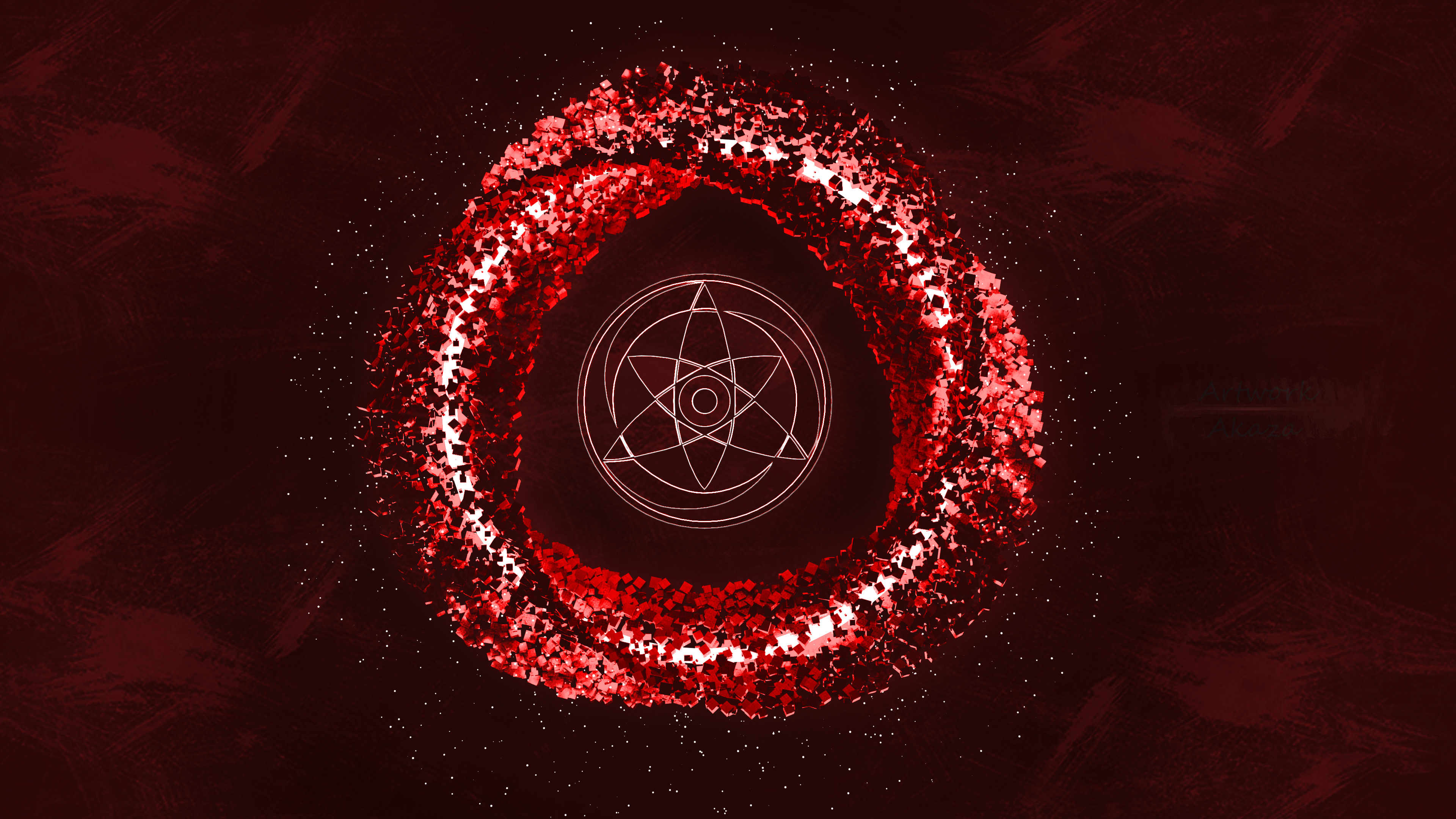 Free download Naruto AI Art Floating Particles Geometry Anime Red 4K Wallpaper, Wallpaper(s) website provided.