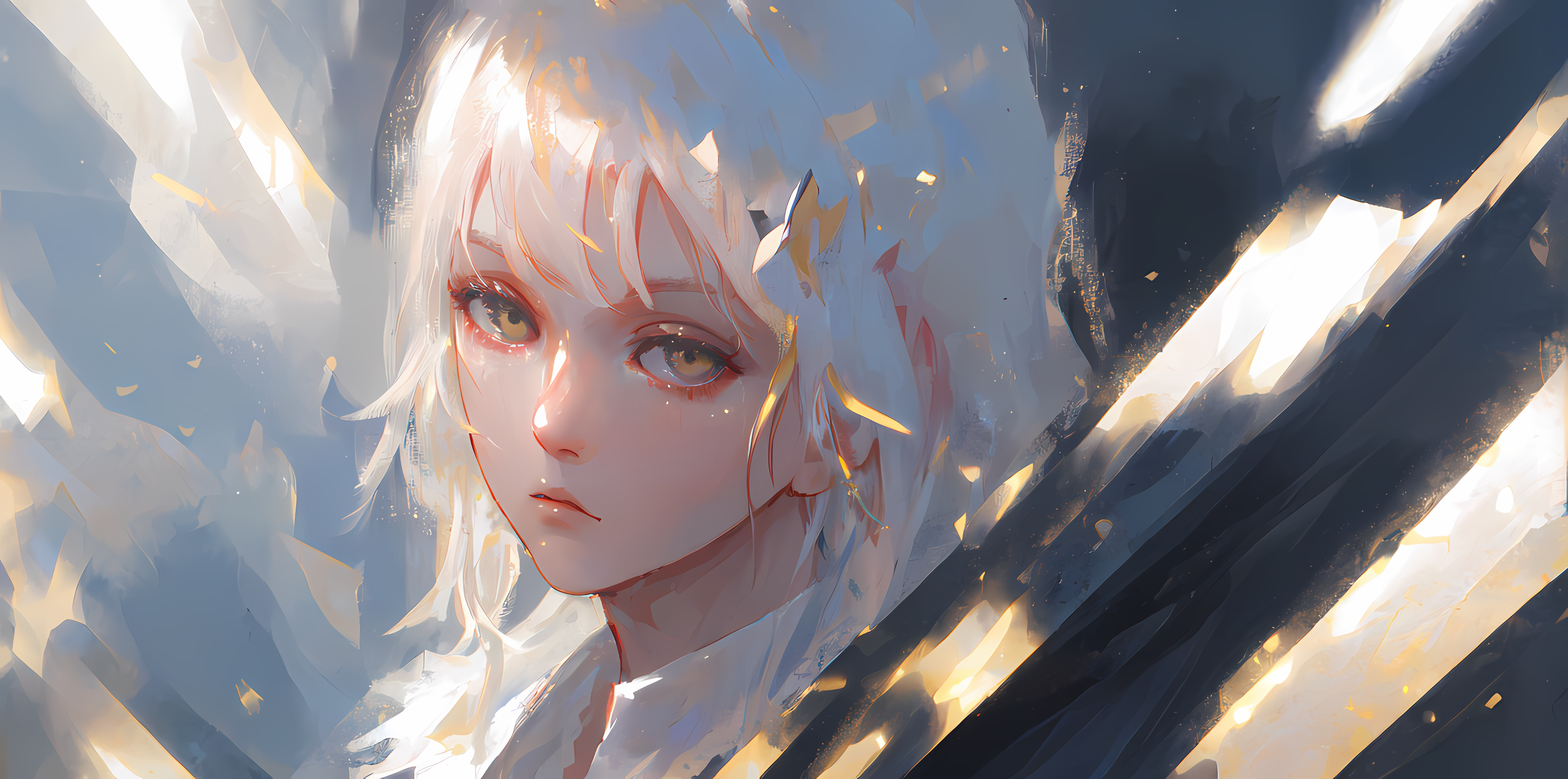 Free download Woman White Hair Anime Girl Art 4K Wallpaper, Wallpaper(s) website provided.