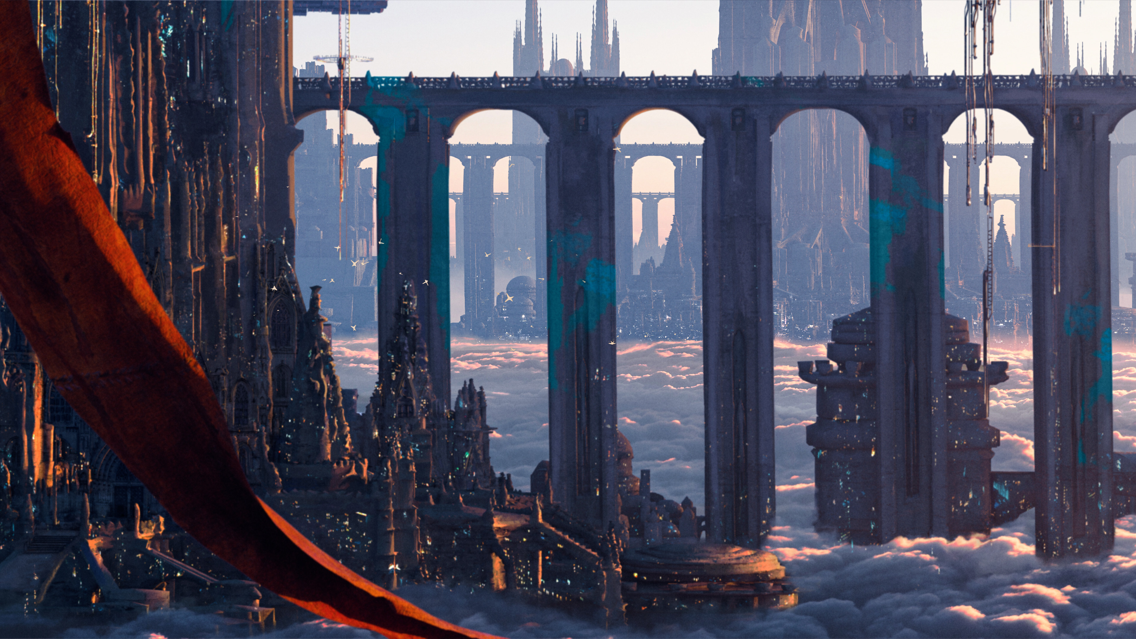 Free download AI Art City Future Environment Concept Futurism Cyberpunk Architecture Fantasy 4K Wallpaper, Wallpaper(s) website provided.