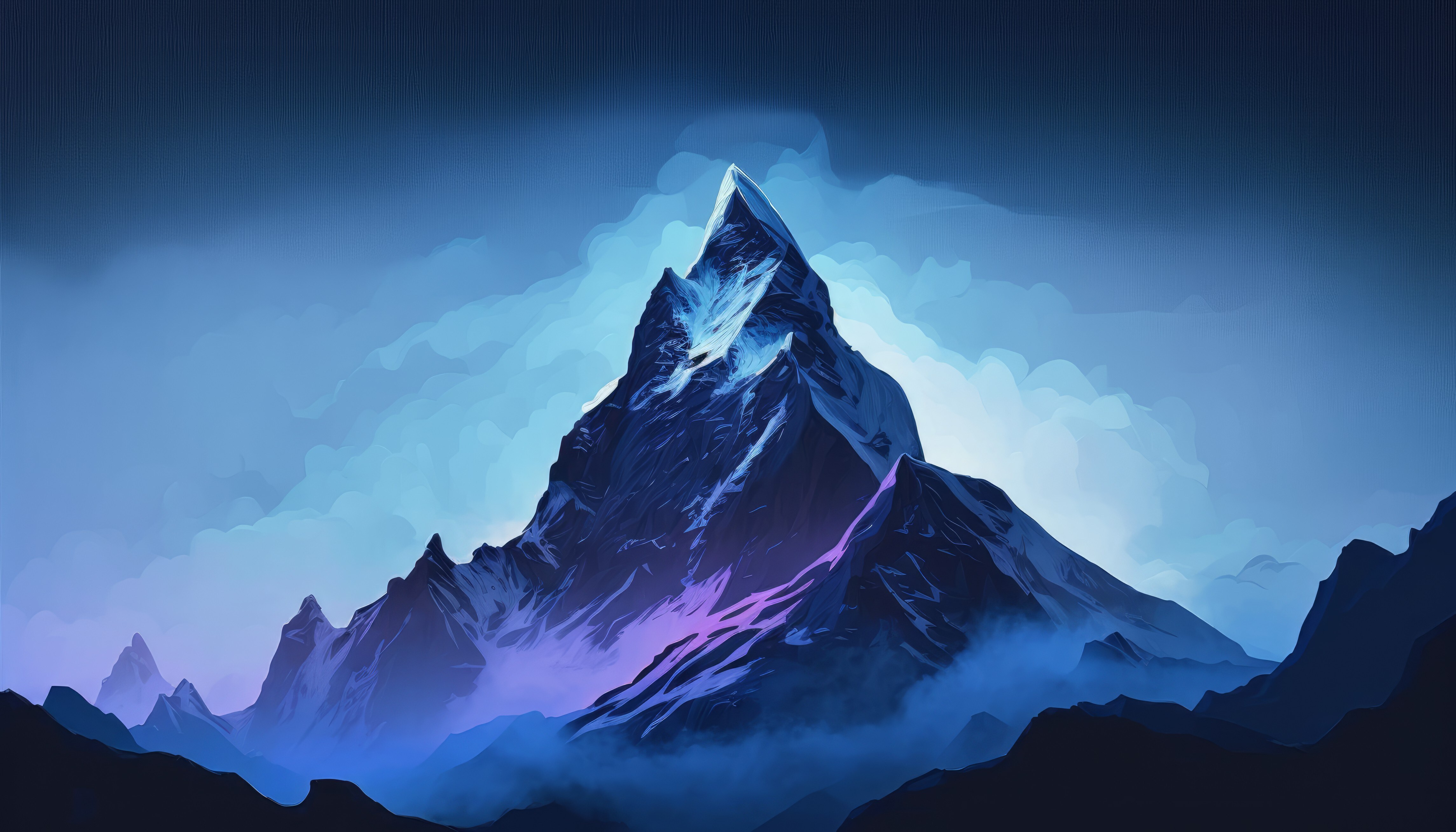 Free download Art Illustrations Mountains Nature Snow 4K Wallpaper, Wallpaper(s) website provided.