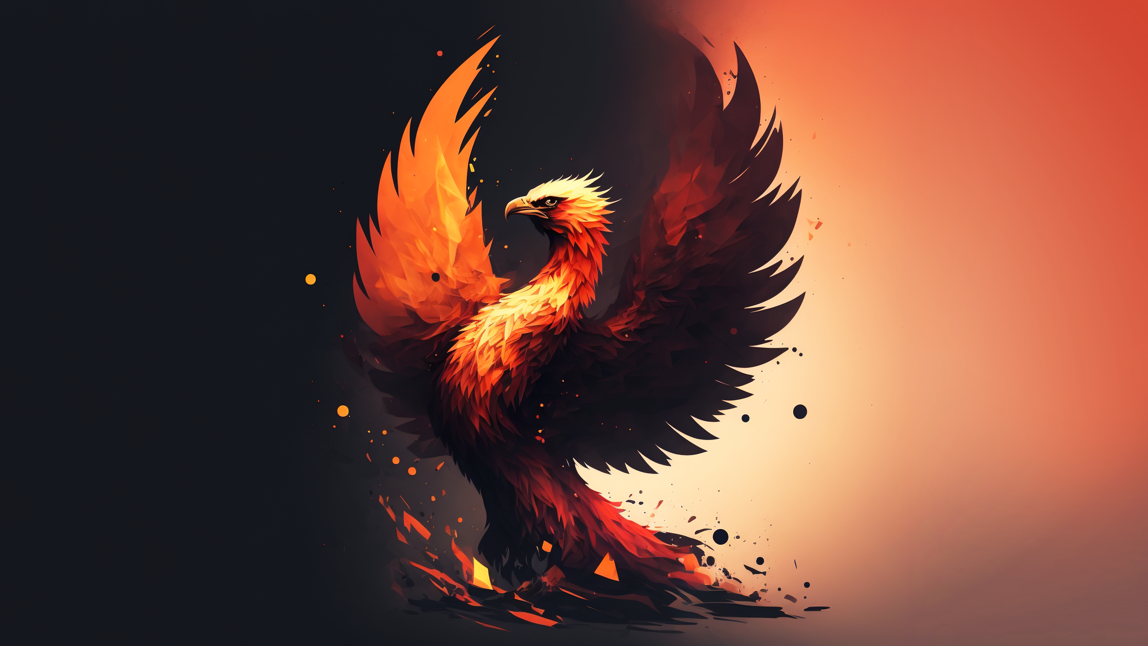 Free download Phoenix Art Simple Background 4K Wallpaper, Wallpaper(s) website provided.