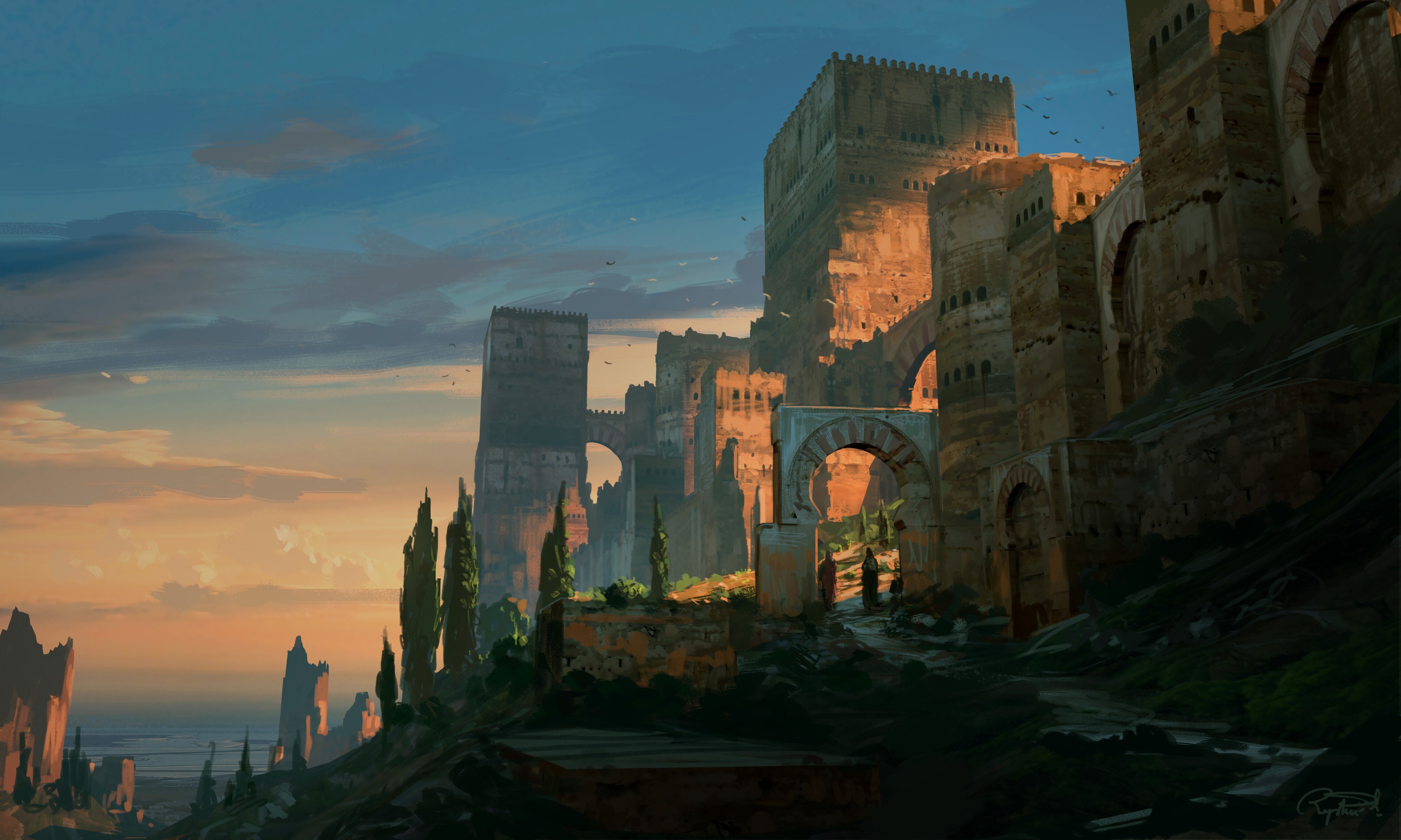 Free download Fantasy Art Architecture Castle 4K Wallpaper, Wallpaper(s) website provided.
