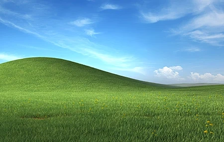 Free download Nostalgia sky blue cloud environment yellow flowers nature landscape grass sky flower mountain 4K wallpaper, Wallpaper & 7wallpaper