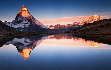 Free download Landscape Nature Lake Reflection Snow Peak Calm Water Surface 4K Wallpaper, Wallpaper & 7wallpaper