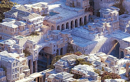 Free download AI Art Architecture City Tone Pixel Old Building Architecture House 4K Wallpaper, Wallpaper & 7wallpaper