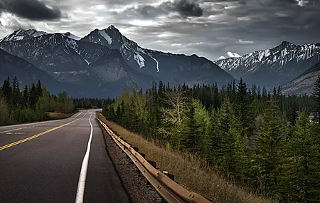 Free download Landscape Clouds Rocks Mountains Forest Storm Road Asphalt Nature 4K Wallpaper, Wallpaper & 7wallpaper
