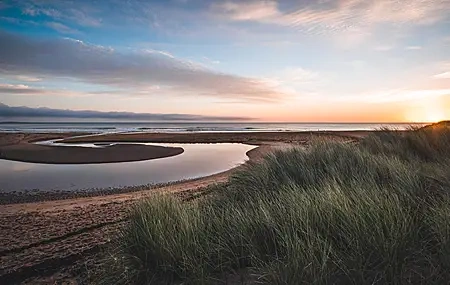 Free download Ocean Beach Clouds Sand Grass Landscape Nature 4K Wallpaper, Wallpaper & 7wallpaper
