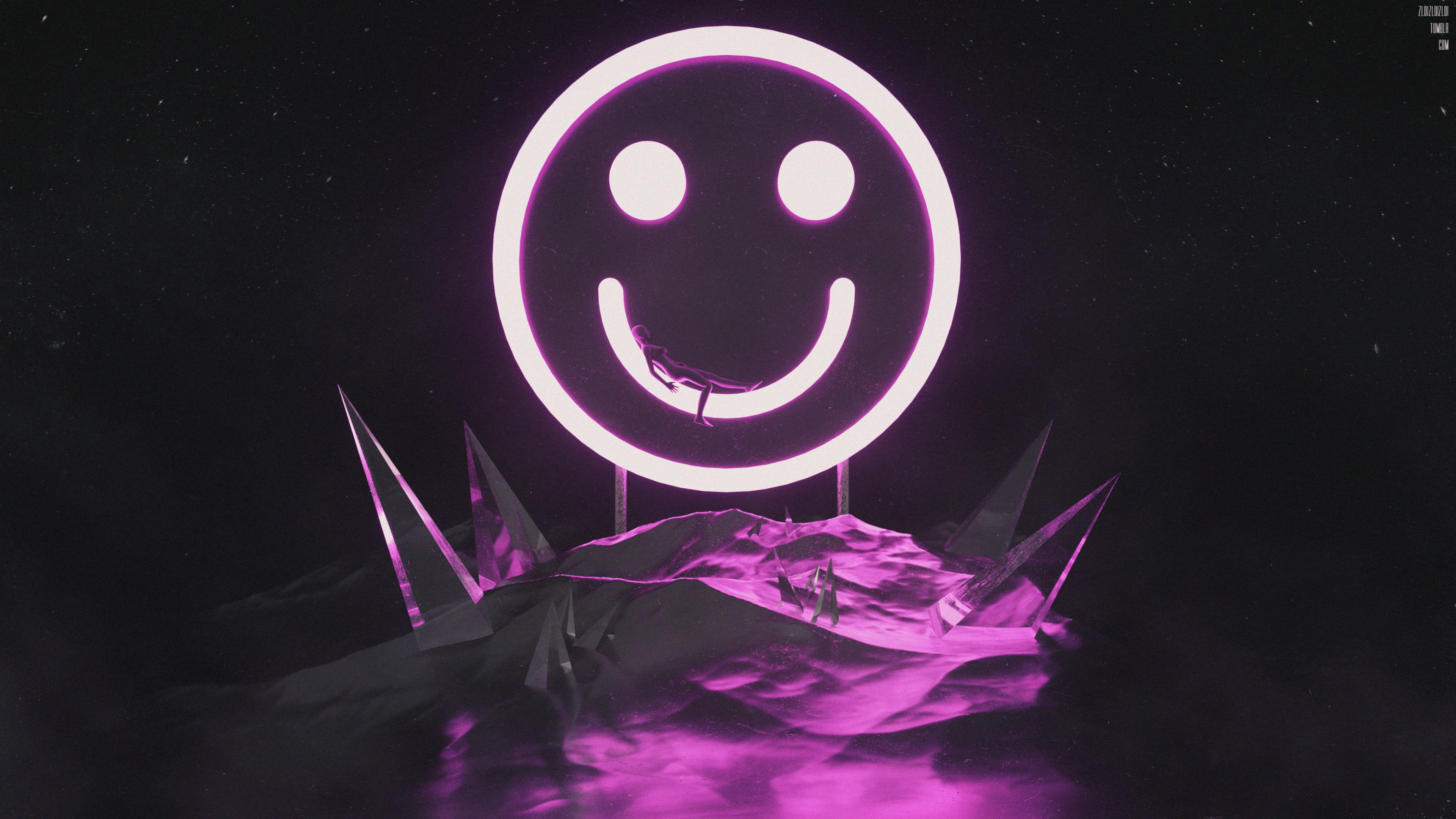 Free download Smiling Cinema Neon Abstract Crystal 4K Wallpaper, Wallpaper(s) website provided.