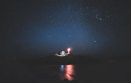 Free download Lighthouse Sea Starry Night Lights 4K Wallpaper, Wallpaper & 7wallpaper