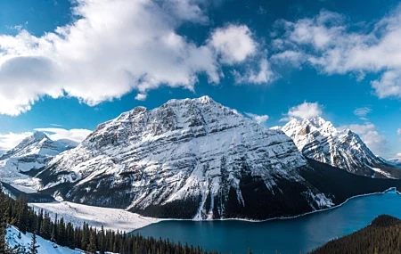 Free download Landscape Nature Snow Forest Lake 4K Wallpaper, Wallpaper(s) website provided.