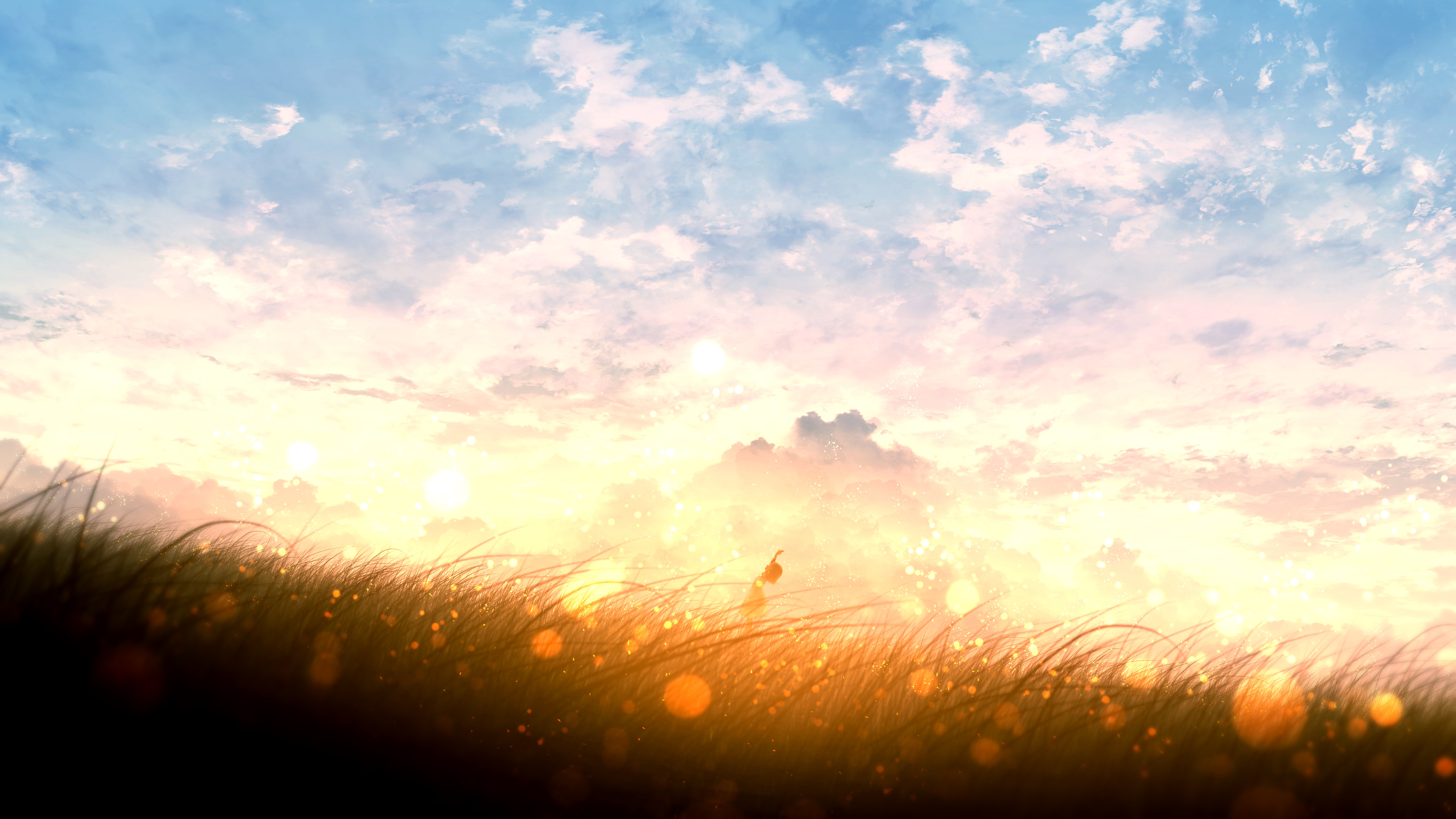 Free download Artist AI Art Clouds Sunset Fields Sky Meadow Sketch Digital Painting 4K Wallpaper, Wallpaper(s) website provided.