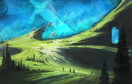 Free download Landscape Ocean AI Art Optics Illusion Mountain Top 4K Wallpaper, Wallpaper & 7wallpaper