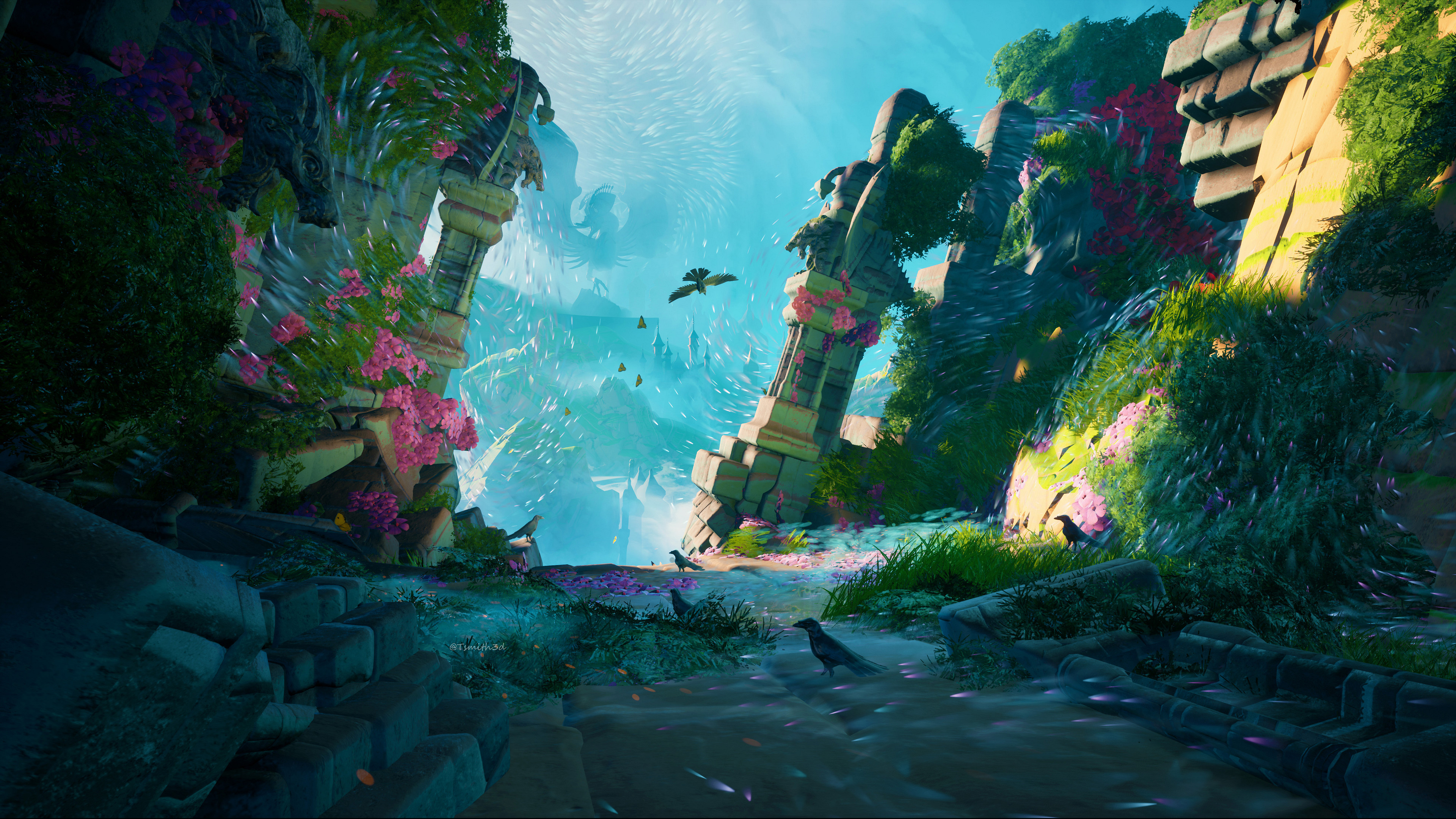 Free download Birds AI Art Landscape 4K Wallpaper, Wallpaper(s) website provided.