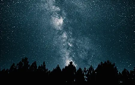 Free download Night Sky Starry Night Night Sky Blue Milky Way Trees Dark Black Astronomy Nebula Comet Stars 4K Wallpaper, Wallpaper & 7wallpaper