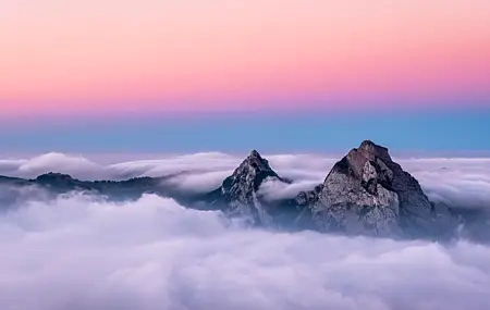 Free download Purple Sky Nature Mountains Clouds Scenery 4K Wallpaper, Wallpaper & 7wallpaper