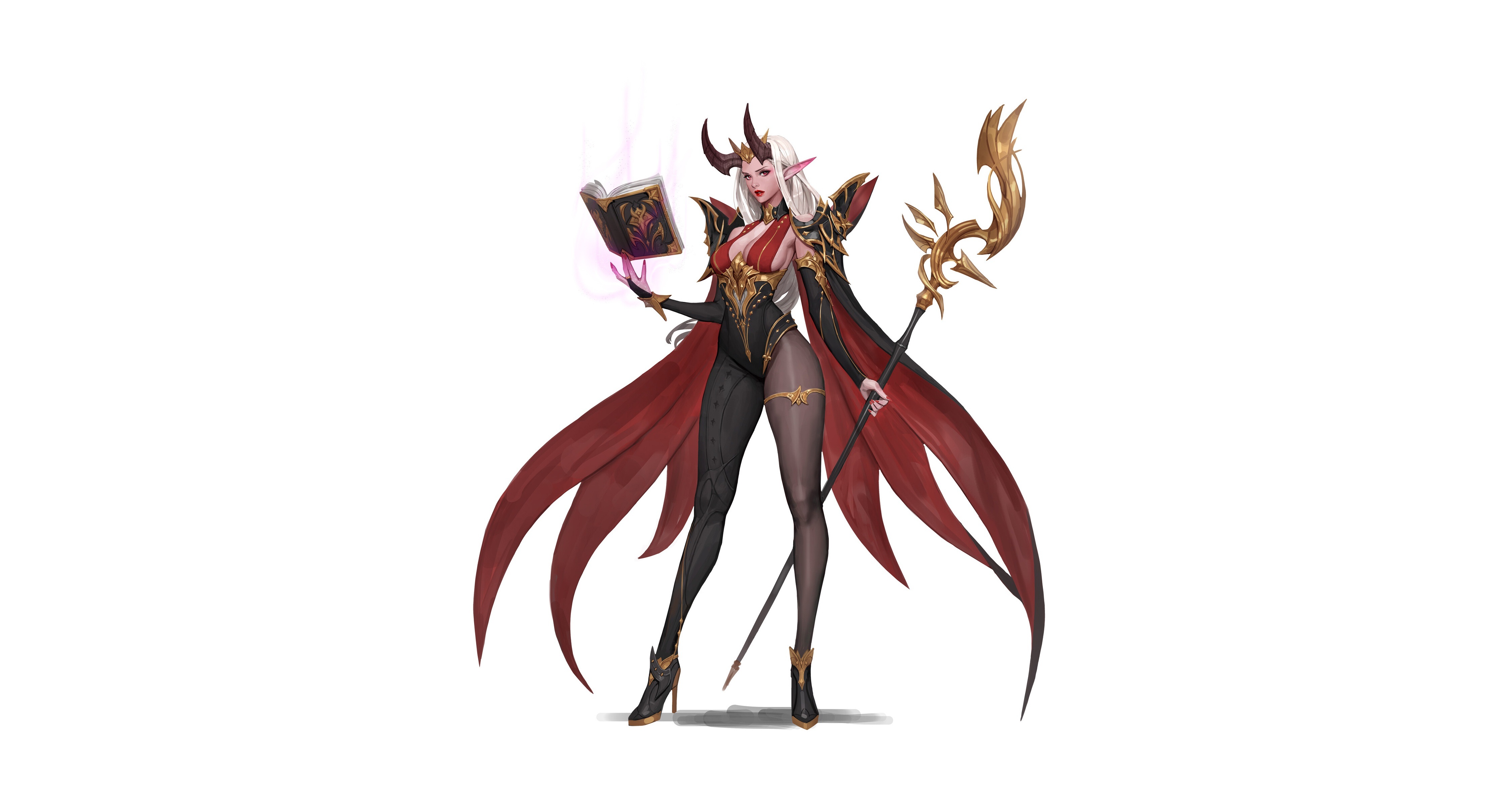 Free download Female Original Fantasy Art AI Art Sketch Illustration Simple Background White Background Minimalism 4K Wallpaper, Wallpaper(s) website provided.