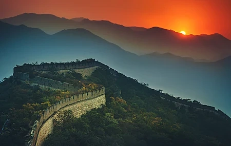 Free download Landscape Great Wall Sunset Mountain Top Nature 4K Wallpaper, Wallpaper & 7wallpaper