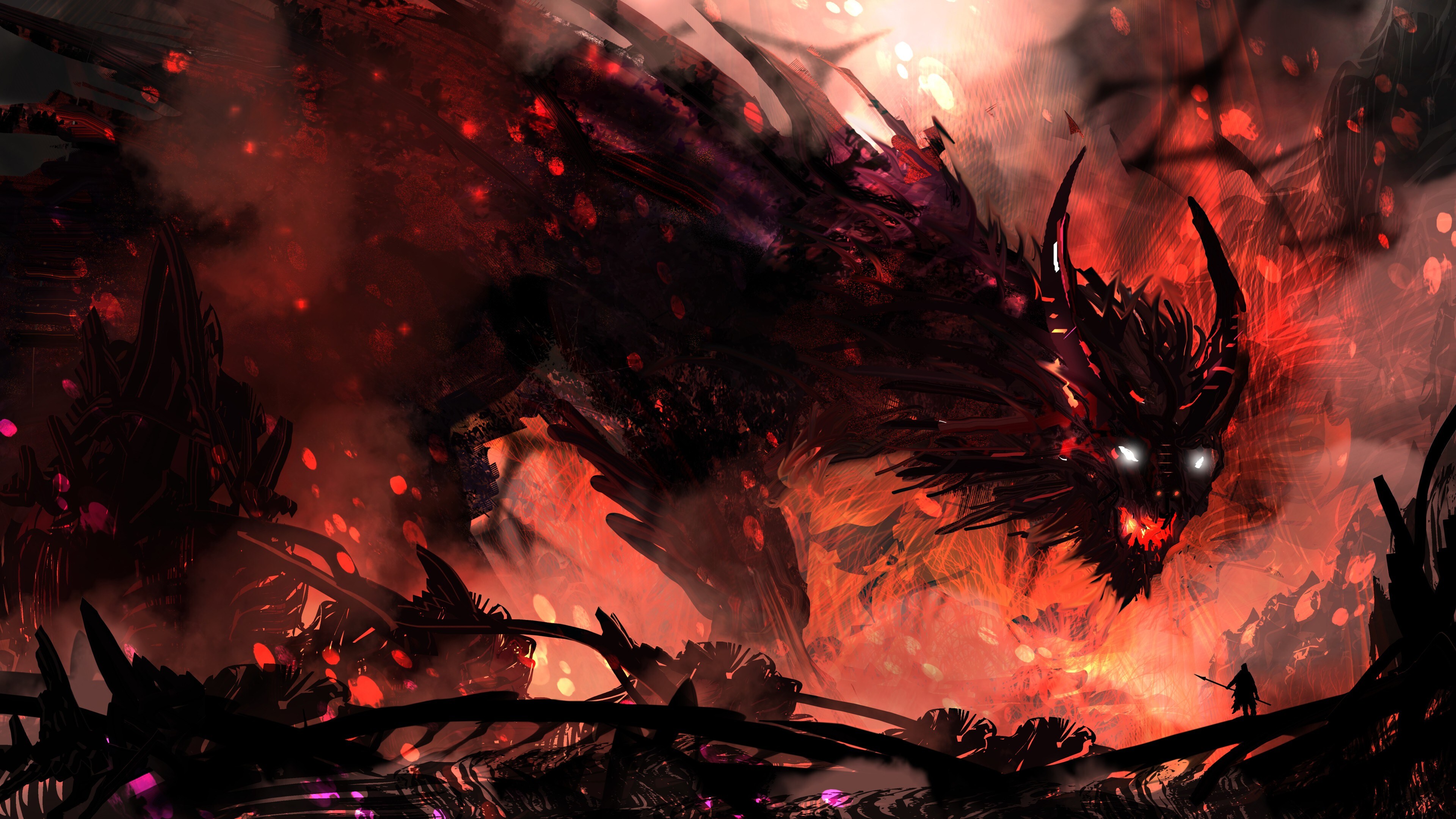 Free download Hero Fantasy Art Biology AI Art Evil Dragon 4K Wallpaper, Wallpaper(s) website provided.