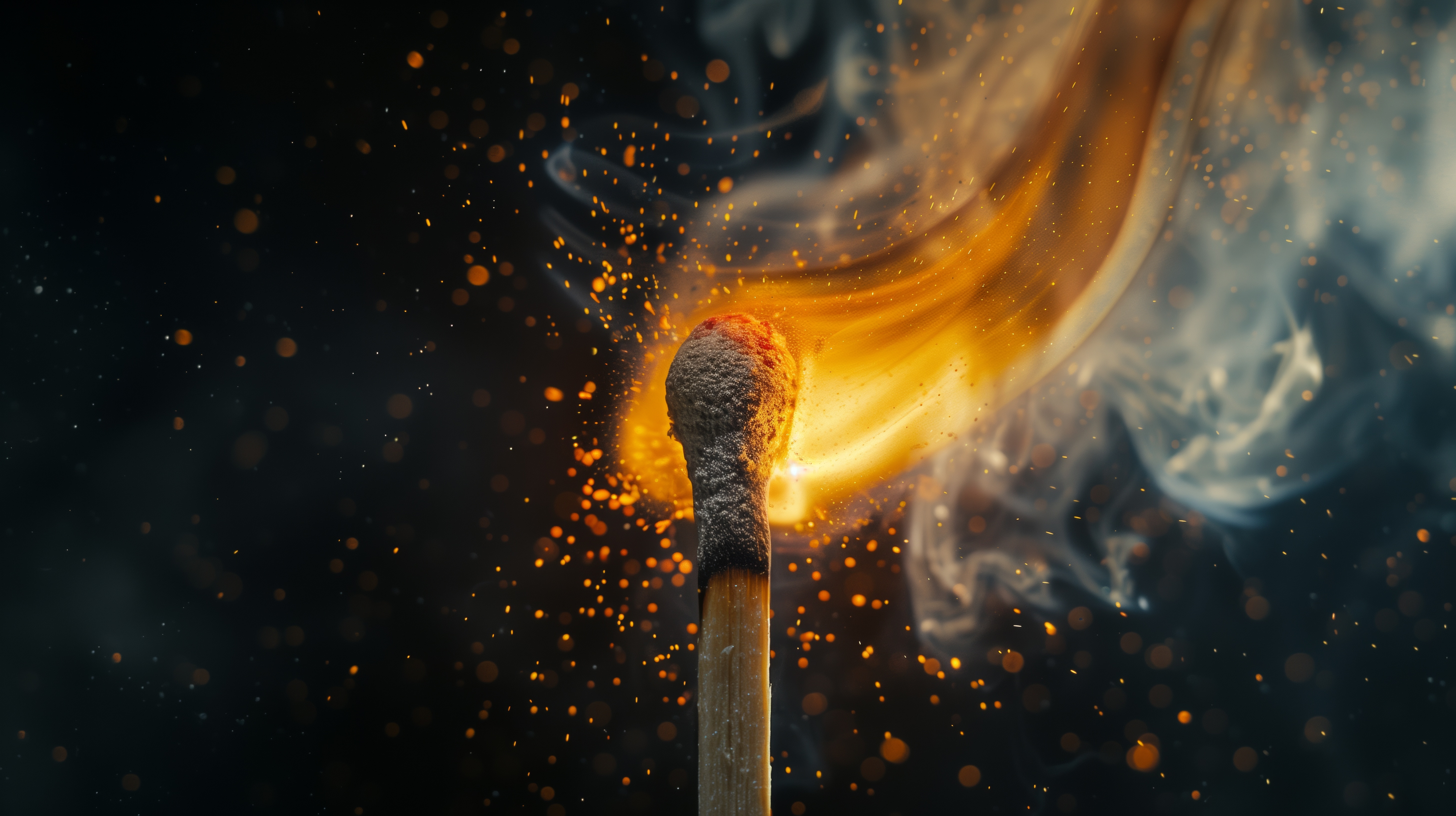 Free download Match Fire Spark Smoke Computer Wallpaper 4K Wallpaper, Wallpaper(s) website provided.