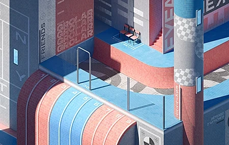 Free download AI Art Environment Playground Outdoor Illustration Architecture Swimming Pool 4K Wallpaper, Wallpaper & 7wallpaper