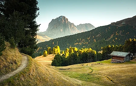 Free download Landscape nature meadow forest rock trees architecture road sky 4K wallpaper, Wallpaper & 7wallpaper