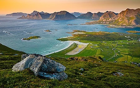 Free download Nature Landscape Ocean Field Beach Waves Mountains 4K Wallpaper, Wallpaper & 7wallpaper