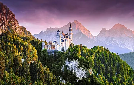 Free download Swan Castle Castle Landscape Mountains Forest Sky 4K Wallpaper, Wallpaper & 7wallpaper