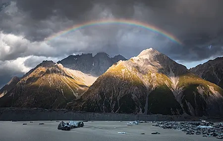 Free download Nature Landscape Mountains Clouds Rainbow 4K Wallpaper, Wallpaper & 7wallpaper