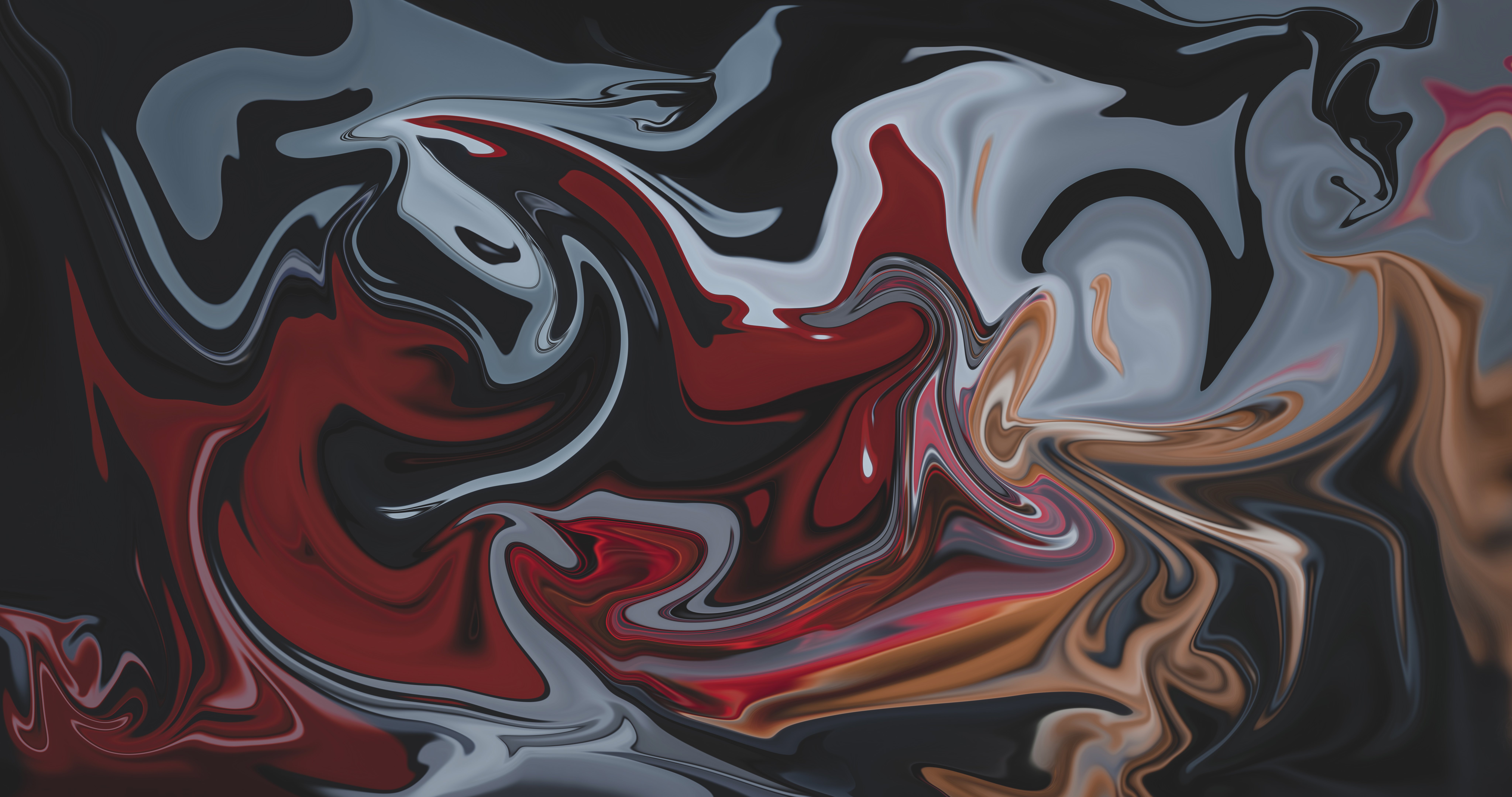Free download Abstract Fluid Liquid Color Brush Artwork Digital Art Red Shape Gray Computer Wallpaper 8K Wallpaper, Wallpaper(s) website provided.