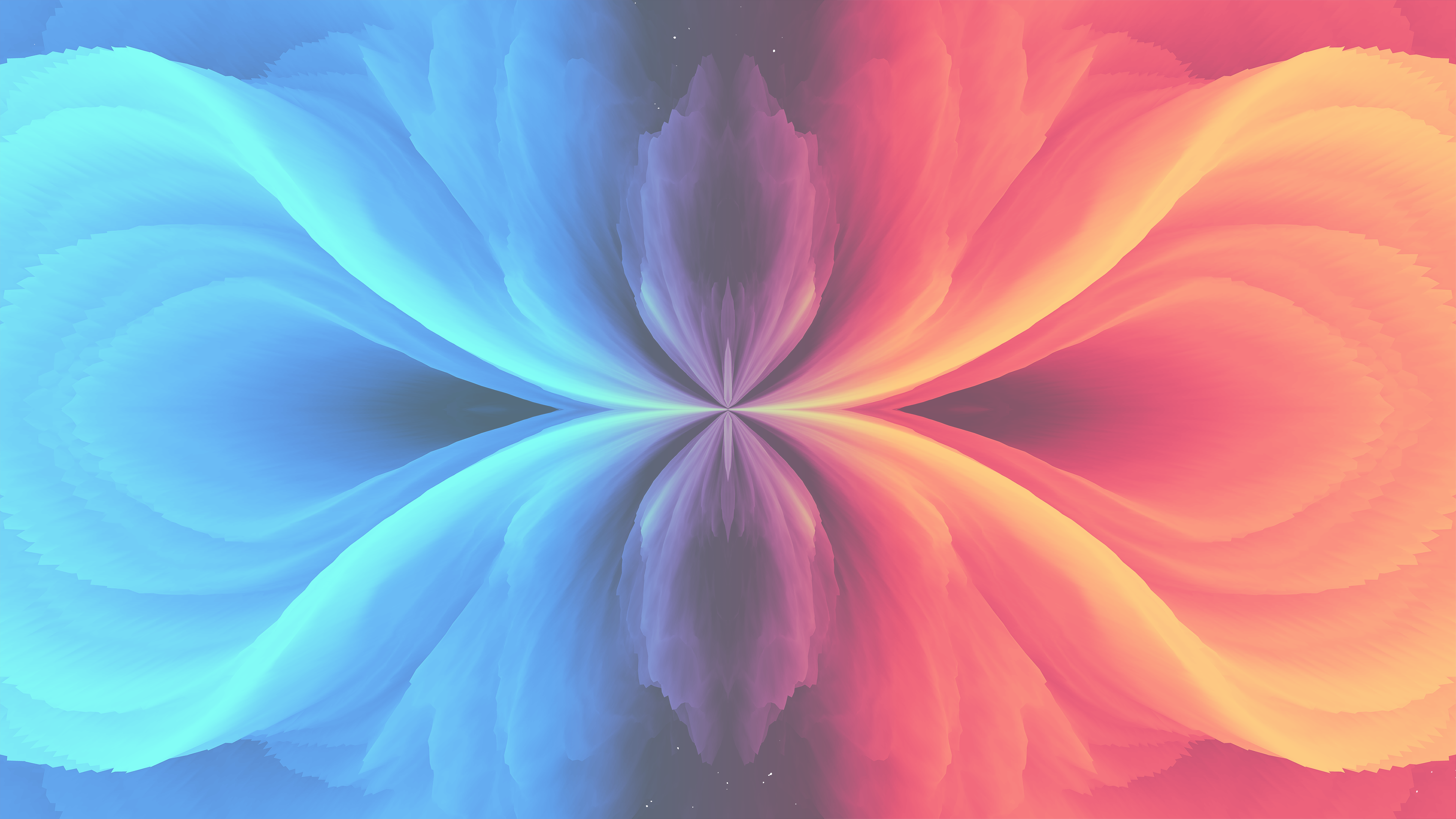 Free download Fractal AI Art Contrast Blue Red Mirror Abstract Cyan Symmetry Computer Wallpaper 4K Wallpaper, Wallpaper(s) website provided.
