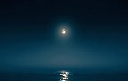 Free download Moonlight Night Midnight Landscape Ocean Moon Dark Full Moon 4K Wallpaper, Wallpaper & 7wallpaper