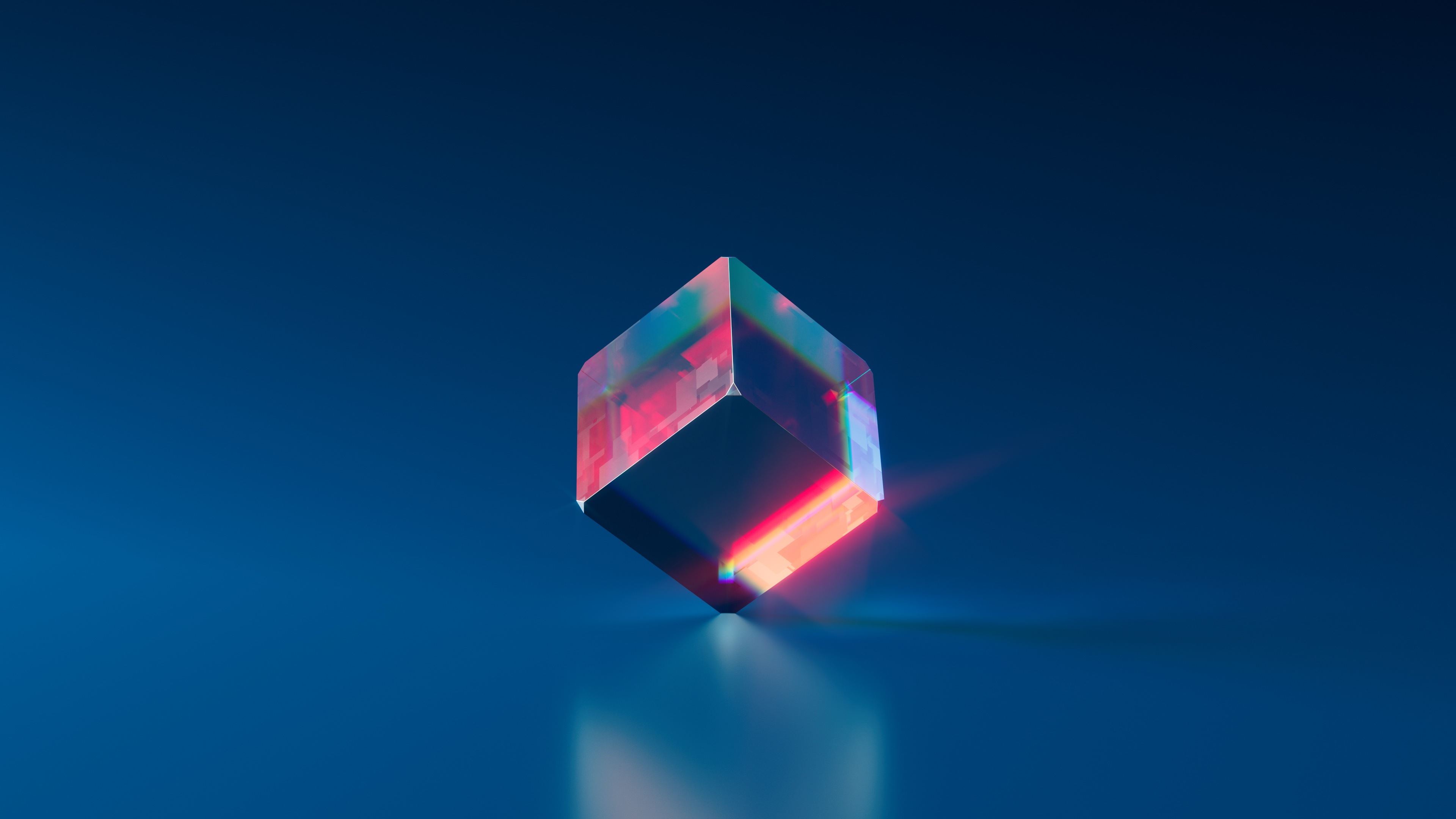 Free download Crystal Blue Cube Reflection Refraction Block Simple Background Blue Background Abstract AI Art Computer Wallpaper 4K Wallpaper, Wallpaper(s) website provided.