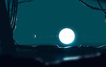 Free download Elegant AI Art Digital Painting Moon Night Forest 4K Wallpaper, Wallpaper & 7wallpaper