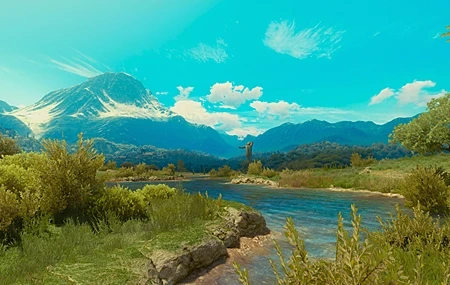 Free download Wizard Wild Hunting Game Art Mountain Sky Water Cloud Grass River Statue Leaves Castle Nature Computer Wallpaper 4K Wallpaper, Wallpaper & 7wallpaper