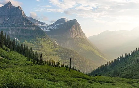 Free download glacier park wood mountain landscape snow grass 4K wallpaper, Wallpaper & 7wallpaper