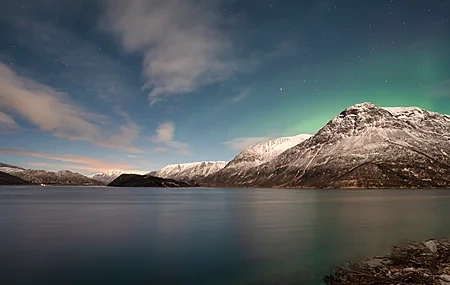 Free download Nature Landscape Clouds Sky Mountains Rocks Water River Aurora Norway Computer Wallpaper 4K Wallpaper, Wallpaper & 7wallpaper