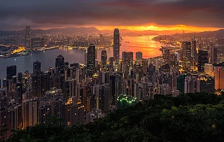 Free download city ​​sunset lights sky cloud skyscraper city lights architecture 4K wallpaper, Wallpaper & 7wallpaper