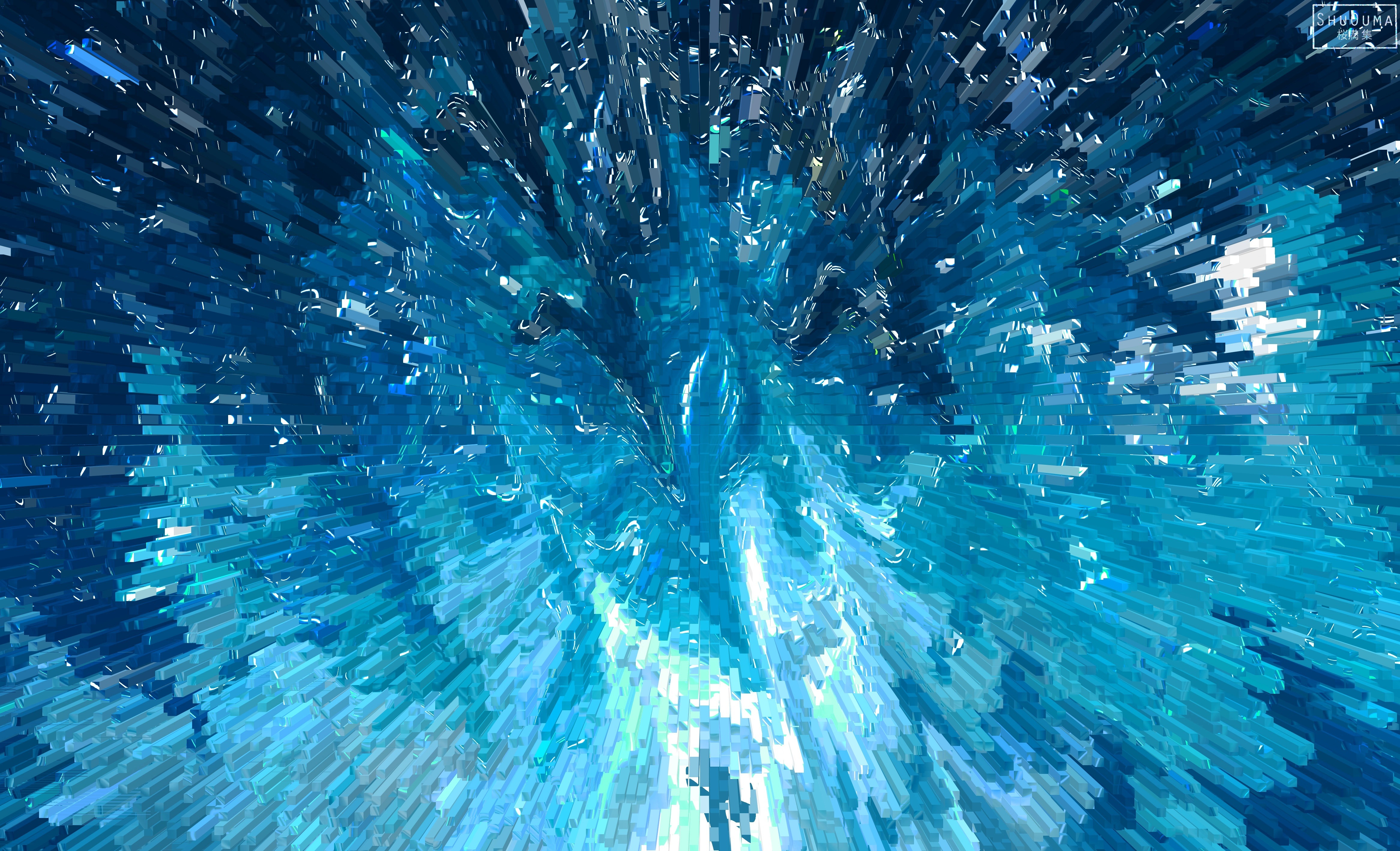 Free download Abstract AI Art Shape Blue Computer Wallpaper 4K Wallpaper, Wallpaper(s) website provided.