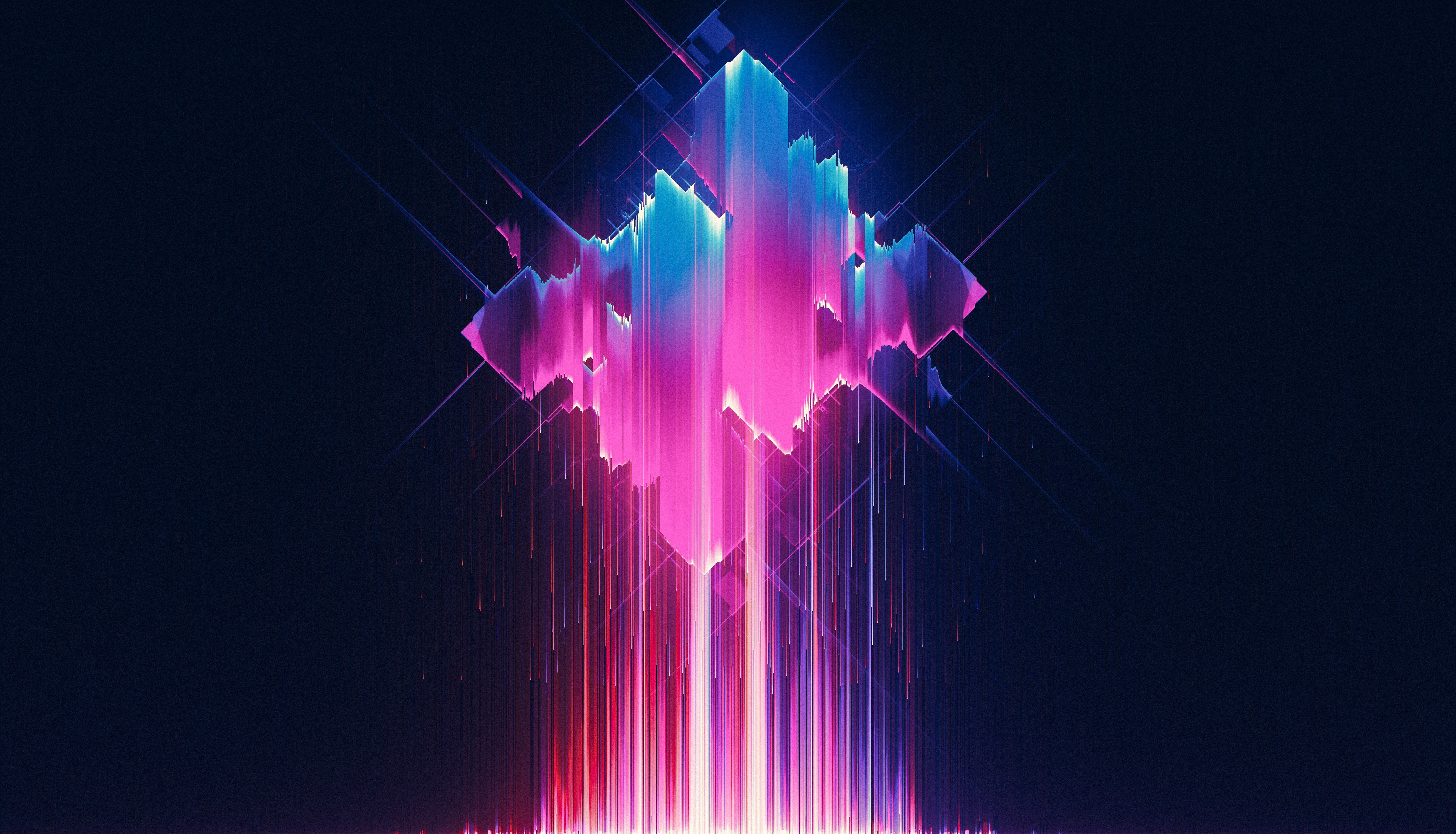 Free download Abstract Glitch Art Stripes AI Art Noise Blue Background Simple Background Digital Glow Computer Wallpaper 4K Wallpaper, Wallpaper(s) website provided.