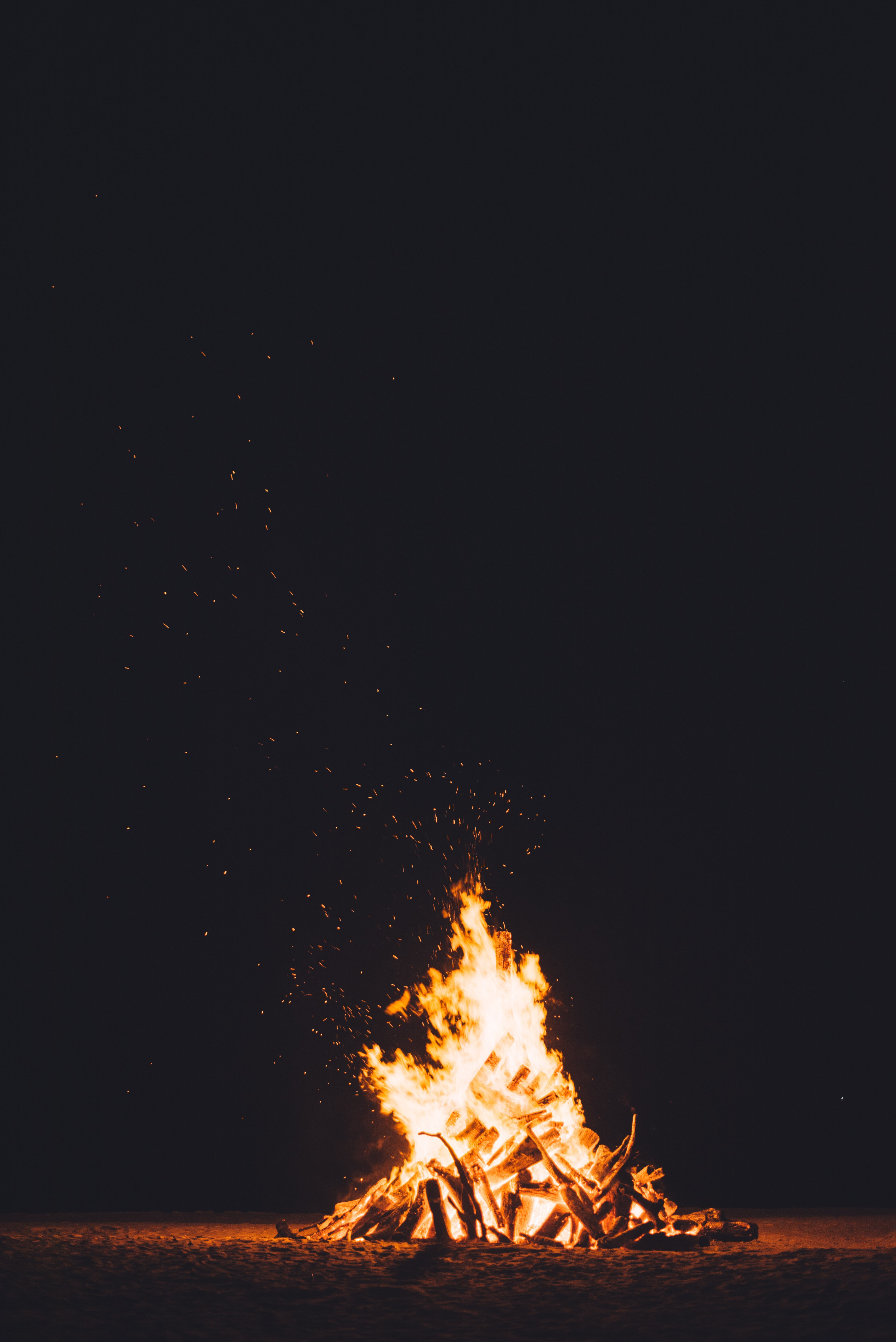 Free download Nature Flame Night Dark Burning Bonfire Portrait Display Mobile Wallpaper 4K Wallpaper, Wallpaper(s) website provided.