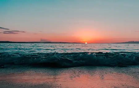 Free download Landscape waves sunset sea depth of field beach computer wallpaper 4K wallpaper, Wallpaper & 7wallpaper