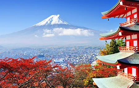 Free download Skyline Mount Fuji Volcano Landscape Architecture Sakura Computer Wallpaper 4K Wallpaper, Wallpaper & 7wallpaper