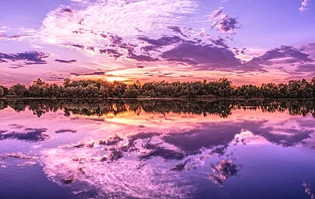 Free download Nature Sunset Lake Reflection Cloud Purple Computer Wallpaper 4K Wallpaper, Wallpaper & 7wallpaper