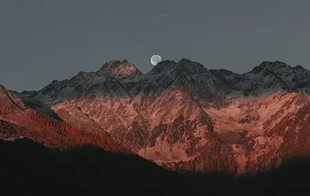 Free download Moon Landscape Mountains Dusk Nature Sky Computer Wallpaper 4K Wallpaper, Wallpaper & 7wallpaper