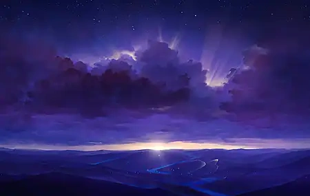 Free download AI Art Clouds Stars Night Mountain Computer Wallpaper 4K Wallpaper, Wallpaper & 7wallpaper