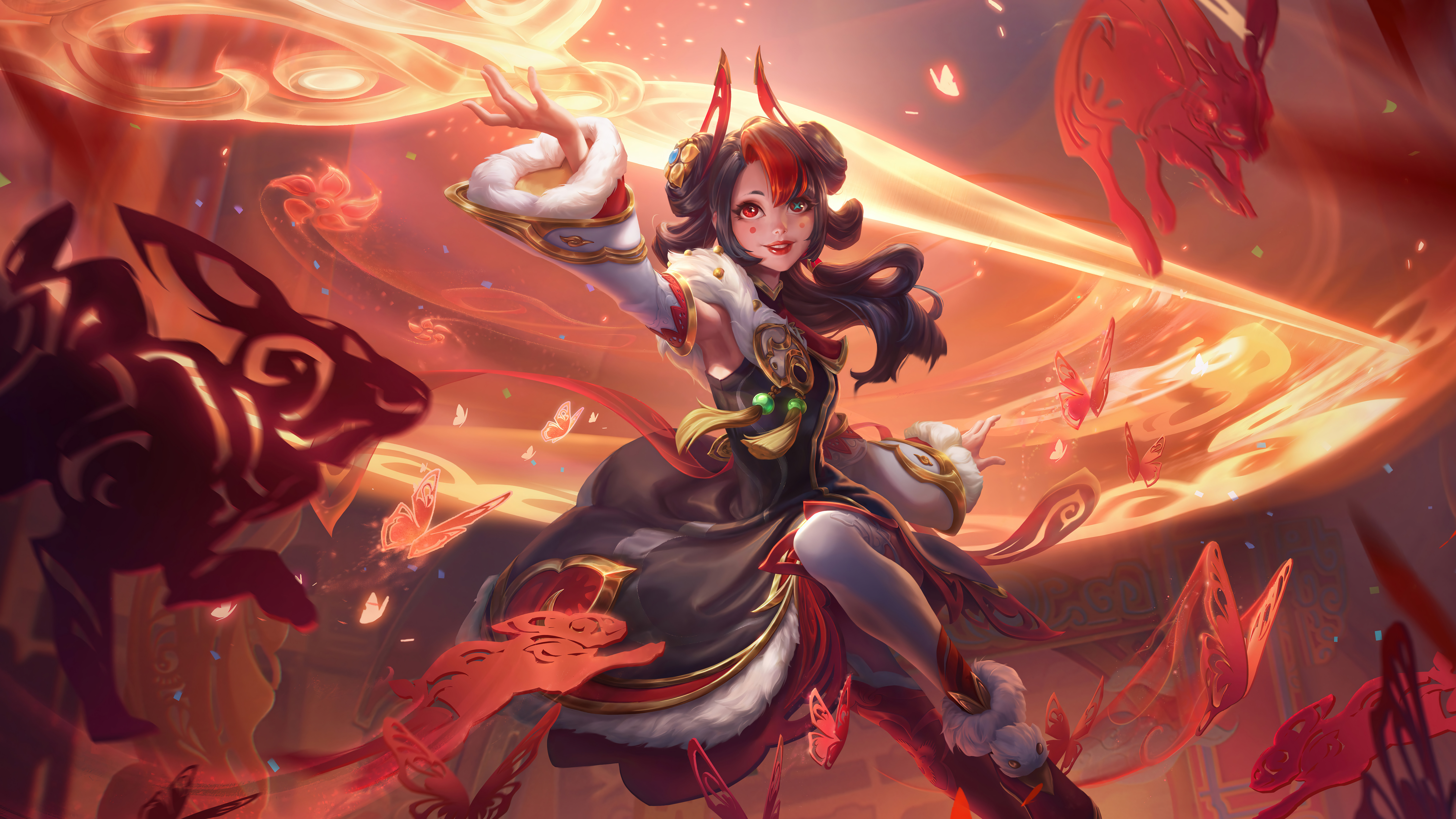 Free download Video Games Characters Women Riot Games AI Art Myth League of Legends Different Eyes Two-color Hair 8K Wallpaper, Wallpaper(s) website provided.