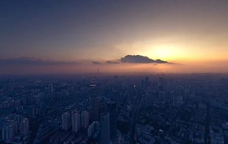 Free download city ​​sky architecture city landscape cloud orange sky sky skyscraper hazy turquoise orange computer wallpaper 4K wallpaper, Wallpaper & 7wallpaper