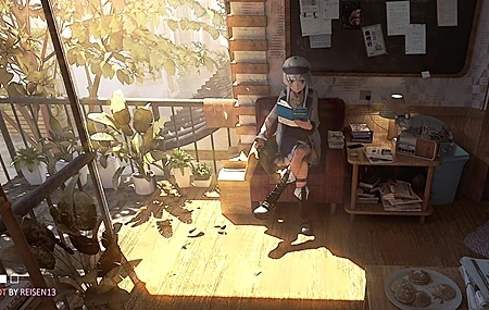 Free download Leisen Anime Girl Cat Reading Reasoning Club Balcony Blackboard 4K Wallpaper, Wallpaper(s) website provided.