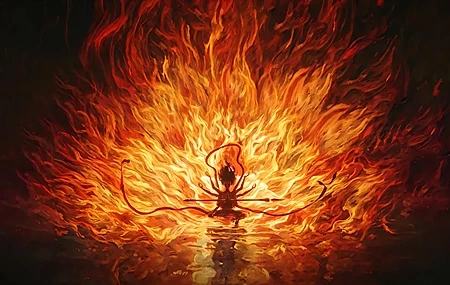 Free download Nezha Opening Fire Lotus HD 4K Computer Wallpaper Devil Child Trouble Sea 4K Wallpaper, Wallpaper(s) website provided.